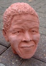 Nelson Mandela - Fired terracotta clay (approx. lifesize)