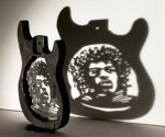 Jimi in a burnt out Fender Stratocaster