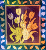 Tulips. Relief print & collage.