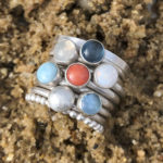 Silver, Opal, Moonstone, Coral, Larimar, and Topaz Sea Waves