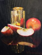 Apples and brass pot