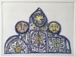 Stained glass window Holy Trinity Long Melford solar print finished in watercolours