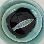 'Fish in a dish' Hand built, glazed porcelain
