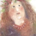 'Runaway bride' Detail - mixed media painting