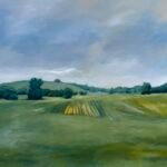 'View to ploughed field' Oil on Canvas