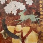 ‘Hare at Sutton Hoo’, print and collage on paper