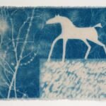‘Adventures of the White Chalk Horse’, cyanotype and stitch