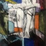 The Death on the Cross of Jesus Christ 340x490mm acrylic on linen framed