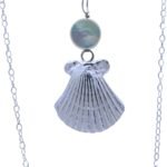 Sand cast shell silver pendant