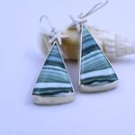 Striped agate silver earrings