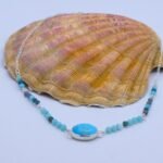 Turquoise silver short necklace