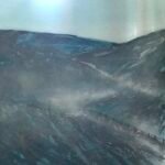 Misty Blue 80cm x 80cm ink on aluminium