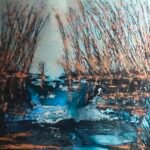 Inky Inlet 80cm x 80cm ink on aluminium