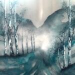 Mystical Morning 100cm x 80cm ink on aluminum