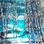 Scandie Scene 60cm x 60cm ink on aluminium