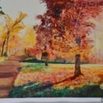 Autumn forest in acrylic