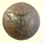 Lunar Moth, weatherproof plaster with bronze patina