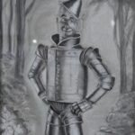 Charcoal white and black Tin Man