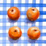Clementines on blue gingham