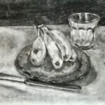 Still Life with Bananas, charcoal