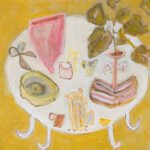 Lemon Slice: Acrylic & mixed media cradled panel framed 55cm x 55cm