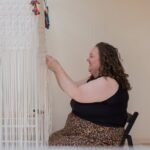 Working hard on my wall hanging in Seville Working hard on my wall hanging in Seville