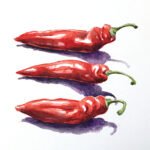 Three red peppers