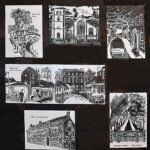 views of Beccles lino print cards views of Beccles lino print cards