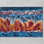 waves lino print waves lino print