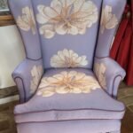 Armchair in aconite fabric Armchair in aconite fabric