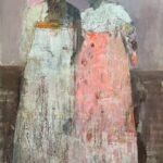 'I would go out tonight but I haven't got a stitch to wear'. Acrylic on canvas. 122x91cms